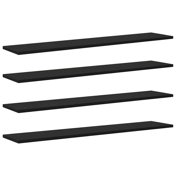 vidaXL Regalbrett 4 pcs Schwarz 100 x 20 x 1.5 cm Holzwerkstoff