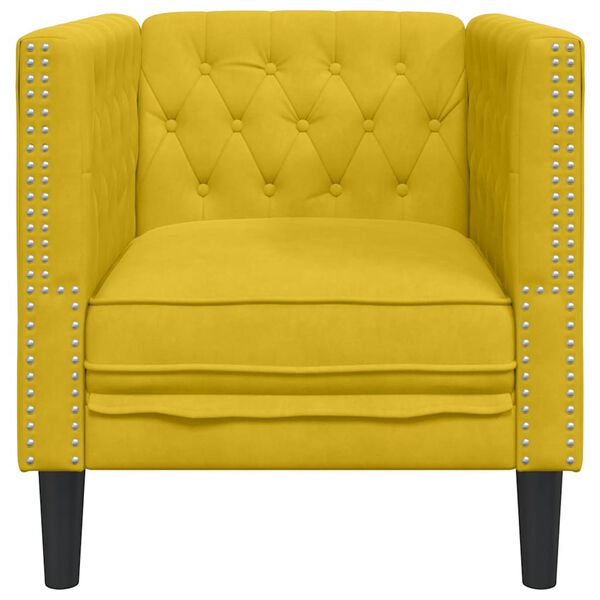 vidaXL Chesterfield-Sessel Gelb Samt