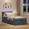 vidaXL Ottoman-Bett mit Matratze & LEDs Dunkelgrau 90x190 cm Samt
