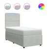 vidaXL Boxspringbett mit Matratze Hellgrau 90x190 cm Samt