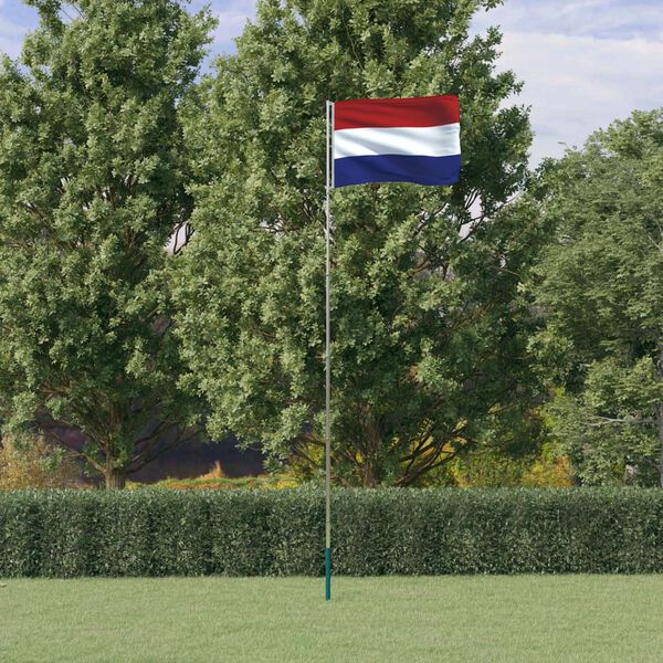 vidaXL Niederl&auml;ndische Flagge mit Mast 5,5 m Aluminium