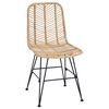 vidaXL Esszimmerstuhl 2 pcs Natur 44 x 47 x 85 cm Rattan und Eisen