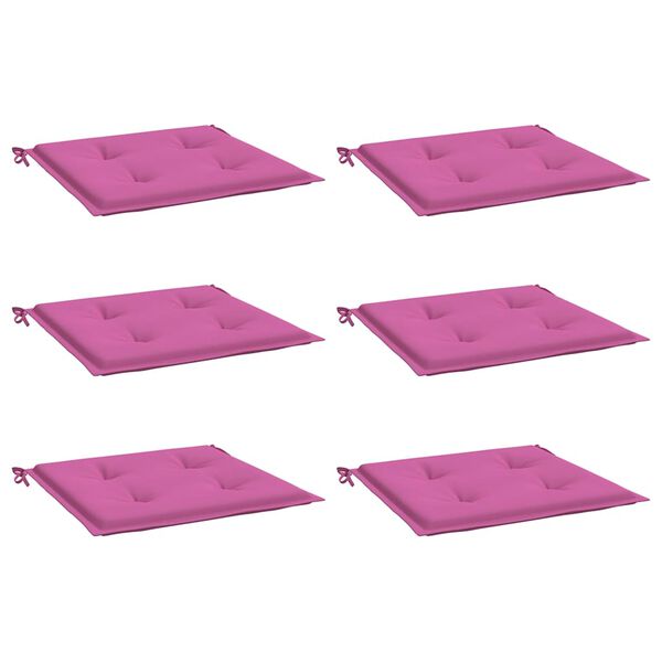 vidaXL Gartenstuhl-Kissen 6 Stk. Rosa 50x50x4 cm Stoff