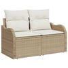 vidaXL Gartensofa-set mit Speicher 7 pcs Beige und Creme Poly-Rattan
