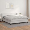 vidaXL Boxspringbett mit Matratze Wei&szlig; 180x200 cm Kunstleder