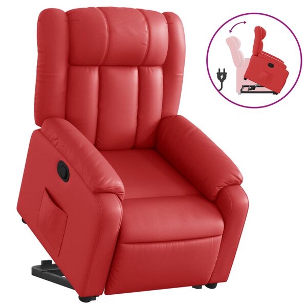 vidaXL Relaxsessel mit Aufstehhilfe Rot Kunstleder