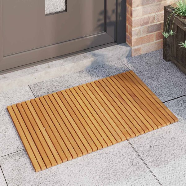 vidaXL Badematte Uni Braun 80 x 50 cm Holz