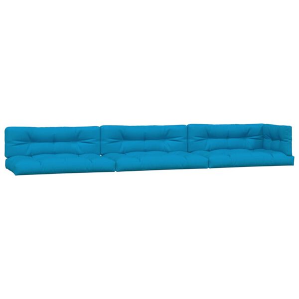 vidaXL Palettenkissen 7-tlg. Blau Stoff