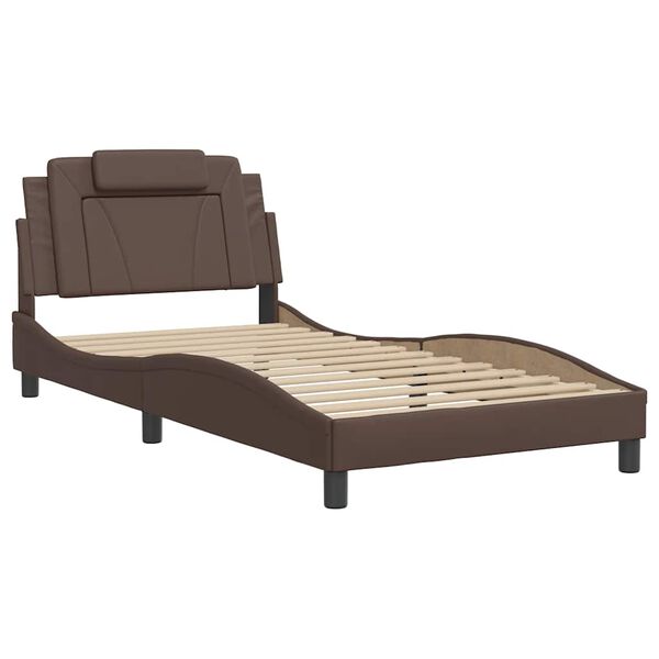 vidaXL Bettgestell "Viana" ohne Matratze Braun 100x200 cm Kunstleder