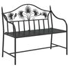 vidaXL Gartenbank Schwarz 104 x 52,5 x 89 cm Stahl