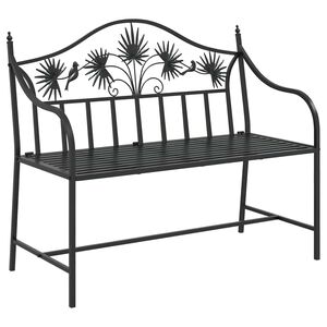 vidaXL Gartenbank Schwarz 104 x 52,5 x 89 cm Stahl