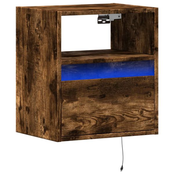vidaXL TV-Wandschrank mit LED-Beleuchtung R&auml;uchereiche 41x31x45 cm
