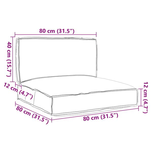vidaXL Palettenkissenset 2 pcs Grau Oxford-Stoff