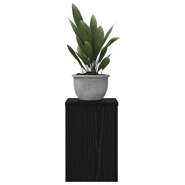 vidaXL Pflanzenst&auml;nder 2 pcs Schwarz Eichen-Optik 20 x 20 x 30 cm