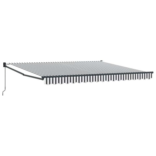 vidaXL Markise Einziehbar Anthrazit und Wei&szlig; 4x3 m Stoff und Aluminium