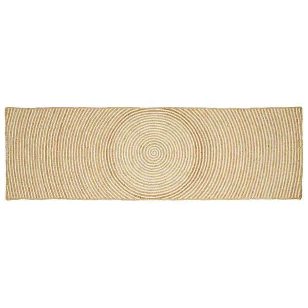 vidaXL Teppich Nat&uuml;rlich und Wei&szlig; 60 x 200 cm Jute
