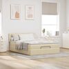 vidaXL Ottomane Bett mit Matratze & LEDs Creme 140x190 cm Stoff