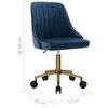 vidaXL Esszimmerst&uuml;hle 2 Stk. Drehbar Blau Samt