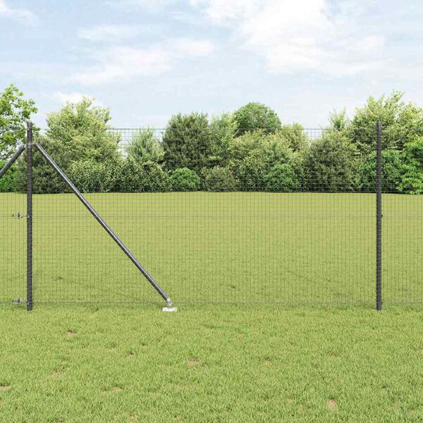 vidaXL Zaunpfosten Grau 10 x 1 m (25 x 25 mm Maschen ) Stahl