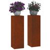 vidaXL Pflanzenst&auml;nder 2 pcs Rostig 24 x 24 x 75 cm Wetterfeststahl