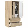 vidaXL Schrank mit T&uuml;r Sonoma-Eiche 79,5 x 49 x 156 cm Holzwerkstoff