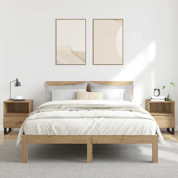 vidaXL Nachttische 2 Stk. Artisan-Eiche 40x35x50 cm Holzwerkstoff