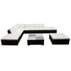 vidaXL 8-tlg. Garten-Lounge-Set mit Kissen Poly Rattan Braun