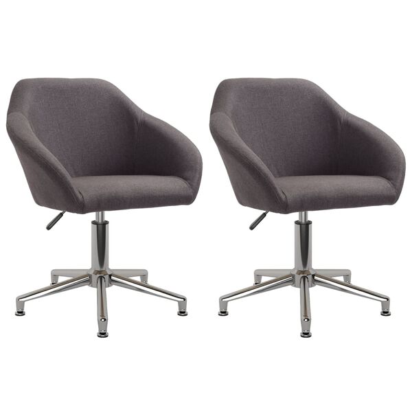 vidaXL Esszimmerst&uuml;hle 2 Stk. Drehbar Taupe Stoff