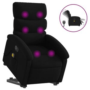 vidaXL Elektrischer Massagesessel mit Aufstehhilfe Schwarz Stoff