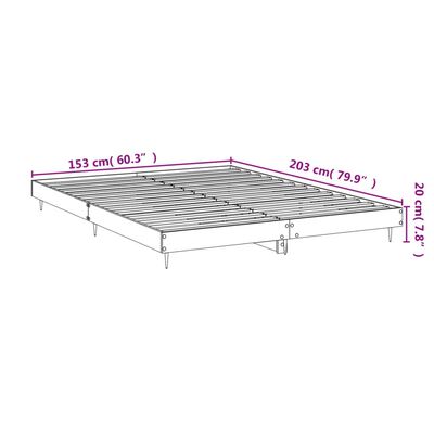 vidaXL Bettgestell Braun Eichen-Optik 150x200 cm Holzwerkstoff