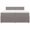 vidaXL Boxspringbett mit Matratze Taupe 200x200 cm Stoff