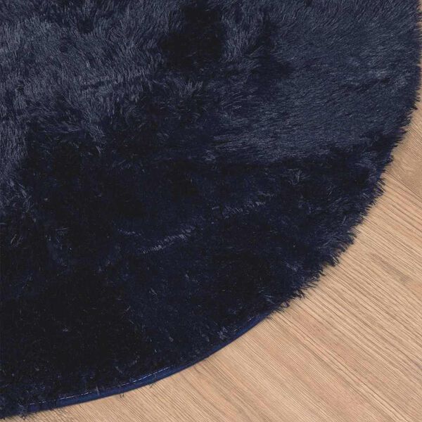 vidaXL Teppich Shaggy Hochflor NAVARRA Marineblau 120x120 cm Polyester