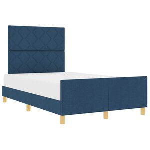 vidaXL Bettgestell mit Kopfteil Blau 120 x 190 cm Stoff