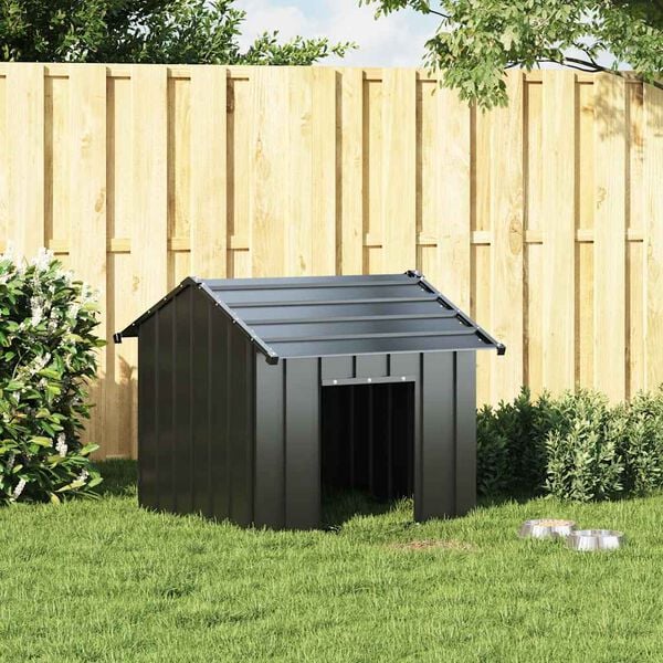 vidaXL Hundeh&uuml;tte mit Dach 85x107x81 cm Verzinkter Stahl