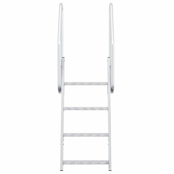 vidaXL 4-Stufen Dockleiter Silber 58 x 77 x 166 cm Aluminium