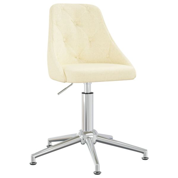 vidaXL Esszimmerstuhl Drehbar Creme Stoff