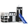 vidaXL Kinderhochbett mit Turm Wei&szlig; & Schwarz 90x200 cm Kiefernholz