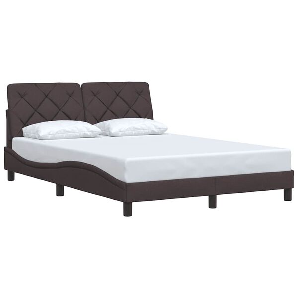 vidaXL Bettgestell ohne Matratze Dunkelbraun 140x200 cm Stoff