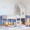 vidaXL Hochbett mit Dach Wei&szlig; 80x200 cm Massivholz Kiefer