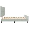 vidaXL Boxspringbett mit Kopfteil Hellgrau 180 x 200 cm Samt