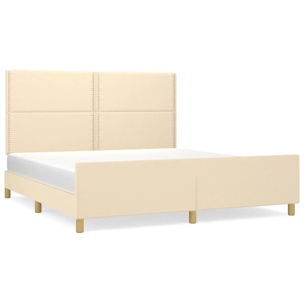 vidaXL Bettgestell ohne Matratze Creme 180x200 cm Stoff