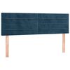 vidaXL Boxspringbett mit Matratze Dunkelblau 140x200 cm Samt