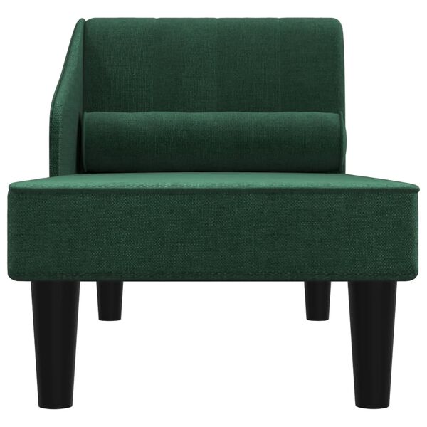 vidaXL Chaiselongue mit Nackenrolle Dunkelgr&uuml;n Stoff