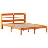 vidaXL Bettgestell mit Kopfteil ohne Matratze Wachsbraun 140x190 cm