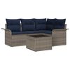 vidaXL Gartensofa-set mit Speicher 5 pcs Grau Poly-Rattan
