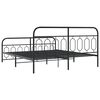 vidaXL Metallbett ohne Matratze mit Fu&szlig;teil Schwarz 180x200 cm