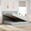 vidaXL Bett mit Stauraum und LED Hellgrau 180 x 200 cm Samt