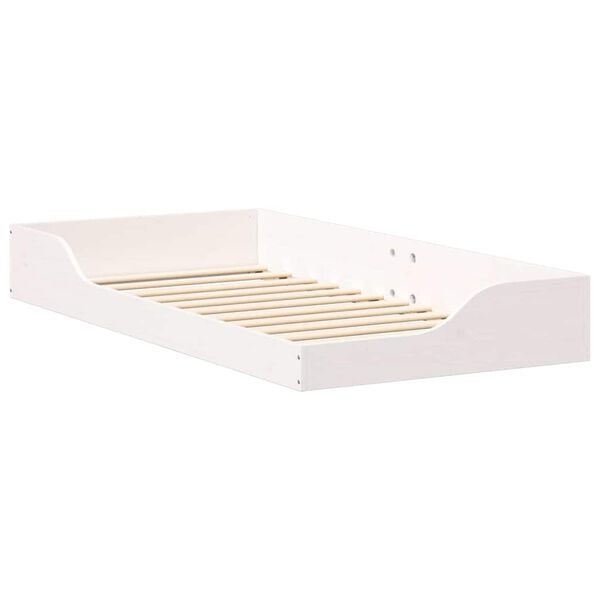 vidaXL Bettrahmen Wei&szlig; 90 x 190 cm Massives Kiefernholz