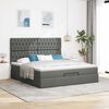 vidaXL Ottoman-Bett mit Matratze & LEDs Dunkelgrau 160x200 cm Stoff