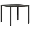 vidaXL 3-tlg. Garten-Essgruppe mit Kissen Schwarz Poly Rattan Glas